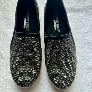 Skechers Black Rhinestone Slip-Ons